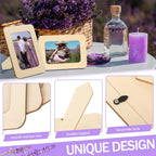 5 Pieces DIY Wooden Picture Frames Unfinished Solid Wood Photo Picture Frames Wooden Picture Frame Crafts DIY Painting Birthday