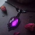 Vampire Bat Necklace, Blood Cameo, Purple, Gothic jewelry, Black Bat, Witch accessories, Pagan, Alternative, Vintage Choker ，Man