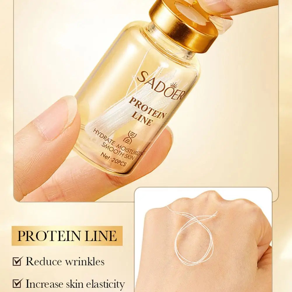 SADOER Gold Protein Peptide Essence Set, Absorbable Collagen Threads, Hydrating Firming Anti-Aging, Nourish Skin Smoothing