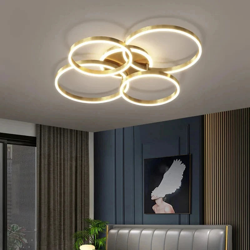 Modern Chandelier Lighting LED Indoor Ceiling Chandelier For Living Room Study Bedroom Nordic Round Rings Home Decor Chandeliers