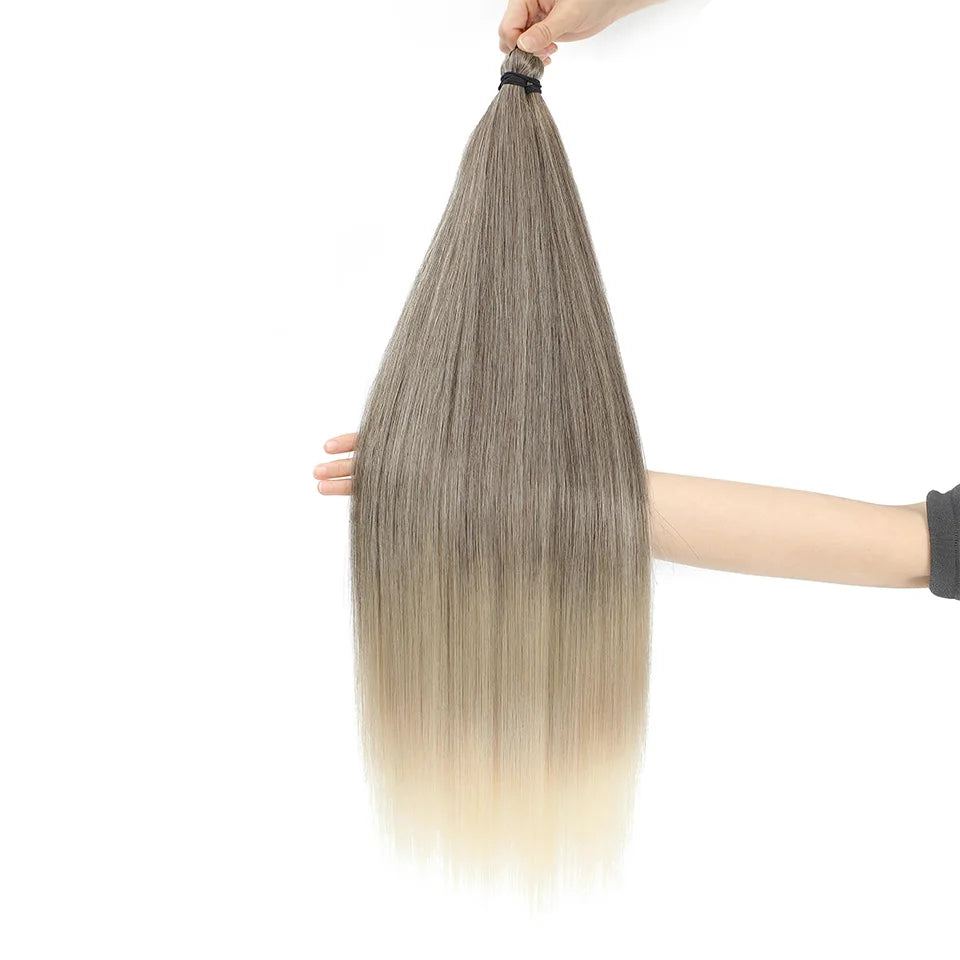 300g 3Pcs/Lot 28Inch Straight Crochet Braids White Blonde 613#Ombre Brown 6# Bio Protein Synthetic Hair Extensions