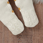 Newborn Baby Romper Long Sleeve Knit Infant Boy Girl Jumpsuit Fashion Solid Overalls Toddler Clothes 0-9M Foot Wrapped Warm Fall