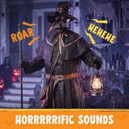 74.8" Halloween Decoration Outdoor Animatronic Ghost Doctor Sound Activated Life-Size Standing Ghost with Rotating Head, LED Eyes Lantern, Scary Haunted House Props for Garden Yard Lawn
