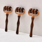1/2pcs Wooden Manual Massage Roller Portable Massager for Blood Circulation, Suitable for Neck, Back, Shoulders, Hands and Head