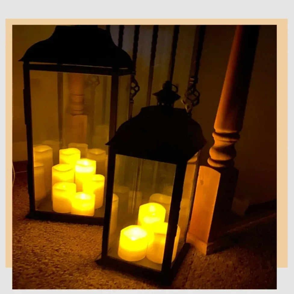 24/50Pcs Flameless LED Tealight Candles Flickering Light With Switch Battery Powered Warm Light For Wedding Christmas Home Decor