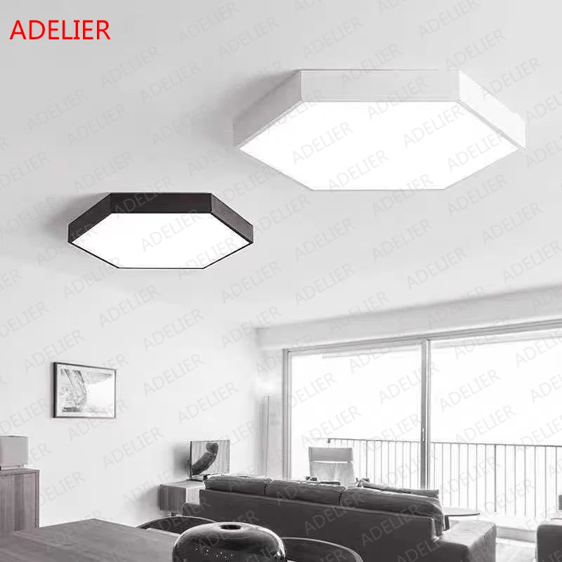 ADELIER Modern LED Ceiling Lights Macaron Hexagonal Ceiling lamp Study Living room Bedroom Living Room Lighting