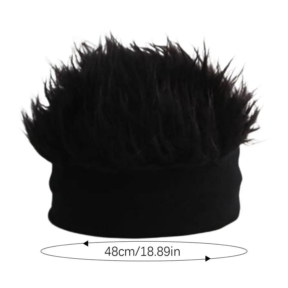 Hat with Wig Knitted Spiked Hairs Realistic Hip Hop Wig Hat Men Women Cold Weather Hats for Daily Wear Party Cosplay