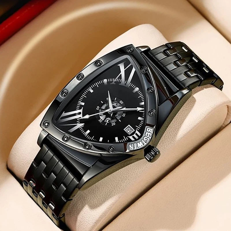 Men Watches Unique Design Top Brand Luxury Men's Wrist Watches Quartz Wristwatch Fashion Male Clock Stainless Steel Band