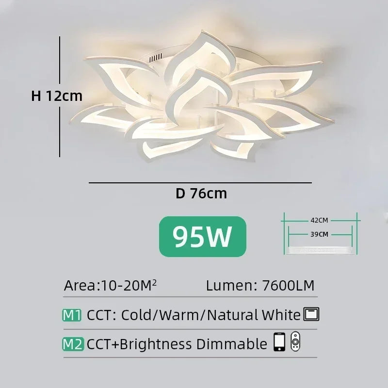 Designer LED Petal Chandelier Living Room Bedroom Kitchen Modern Lamp Home Interior Lighting Luxury High-end Decoration Fixtures