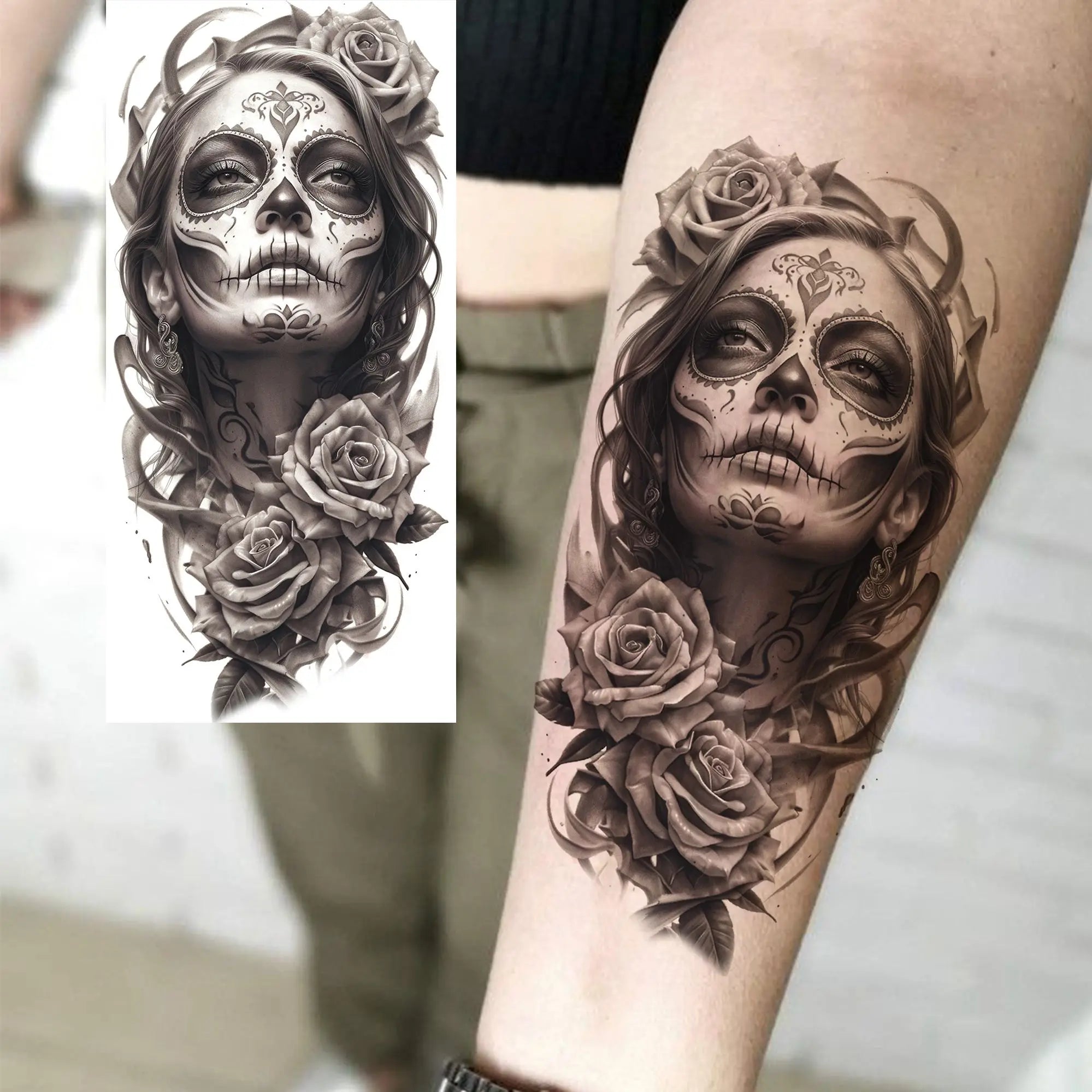 1 Sheet Trendy Cool Robber Gangster Temporary Tattoos For Adults Bad Guy Rebel Tatoos Waterproof Realistic  Fake Tattoo Stickers