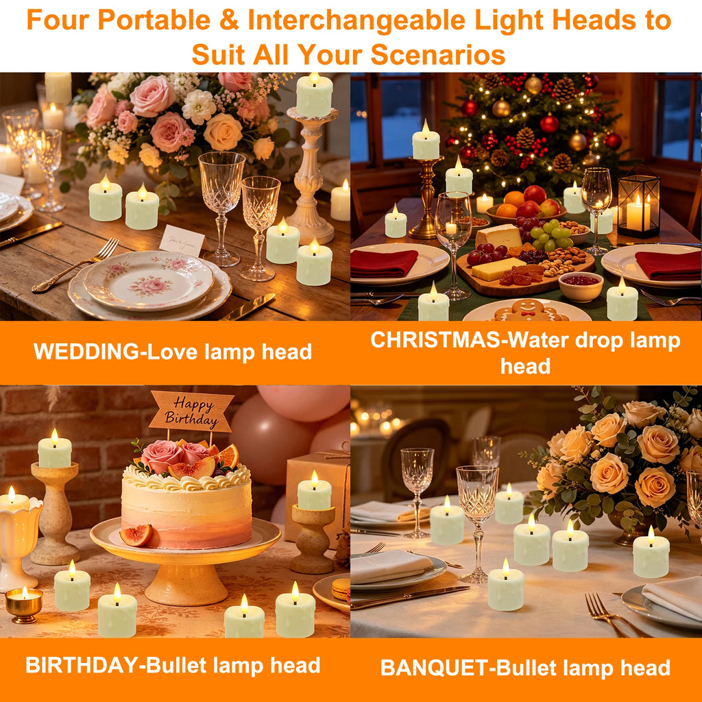 LED Candles 24/12 Pack Flameless Flickering Tea Light Warm White Candle for Party Wedding Birthday Christmas Gifts Home Decor