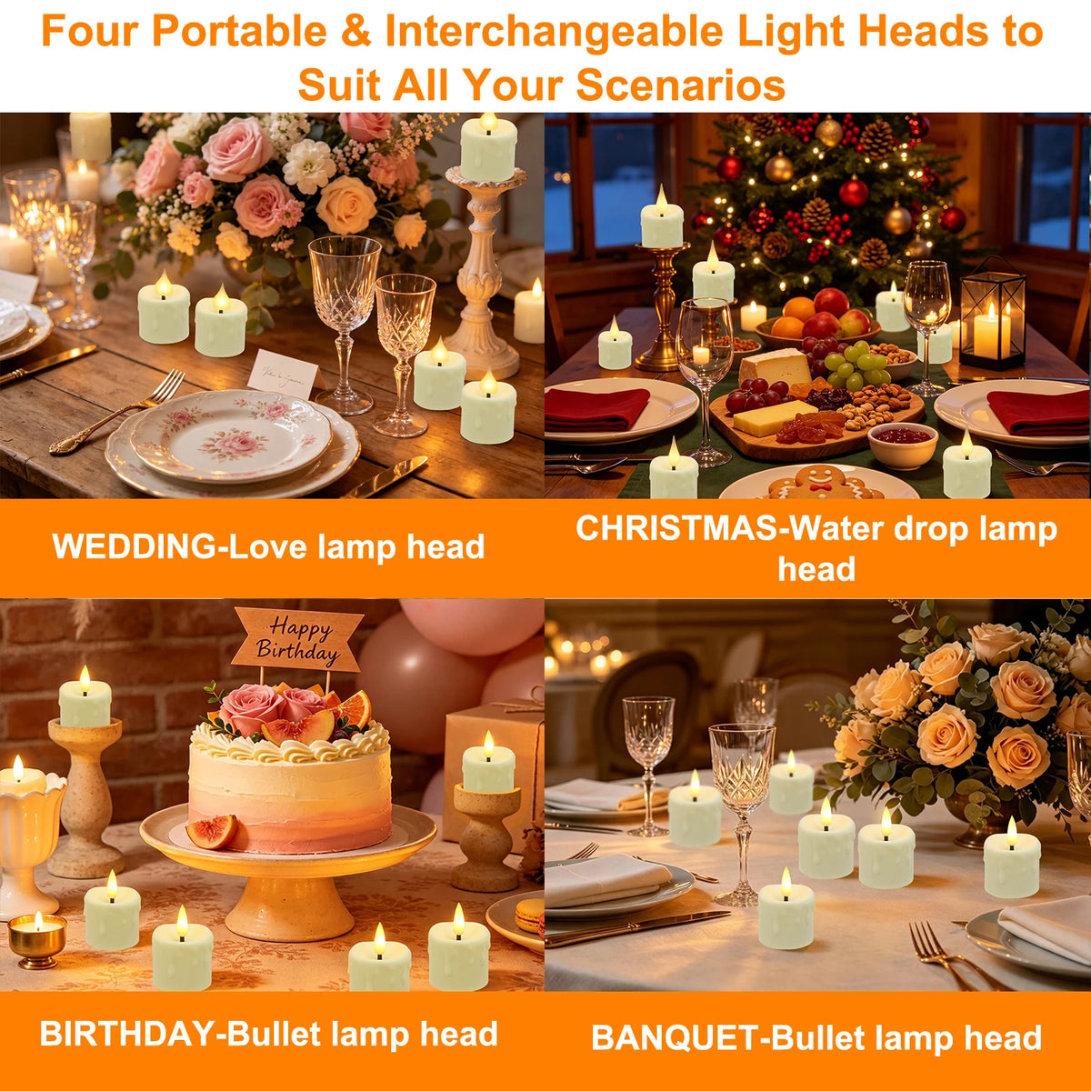 LED Candles 24/12 Pack Flameless Flickering Tea Light Warm White Candle for Party Wedding Birthday Christmas Gifts Home Decor