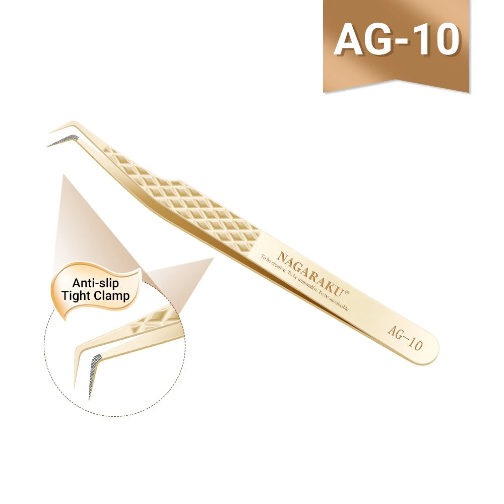 NAGARAKU Precision Fiber Tip Tweezer for Eyelash Extensions Professional Eyelash Tweezers Antistatic Straight