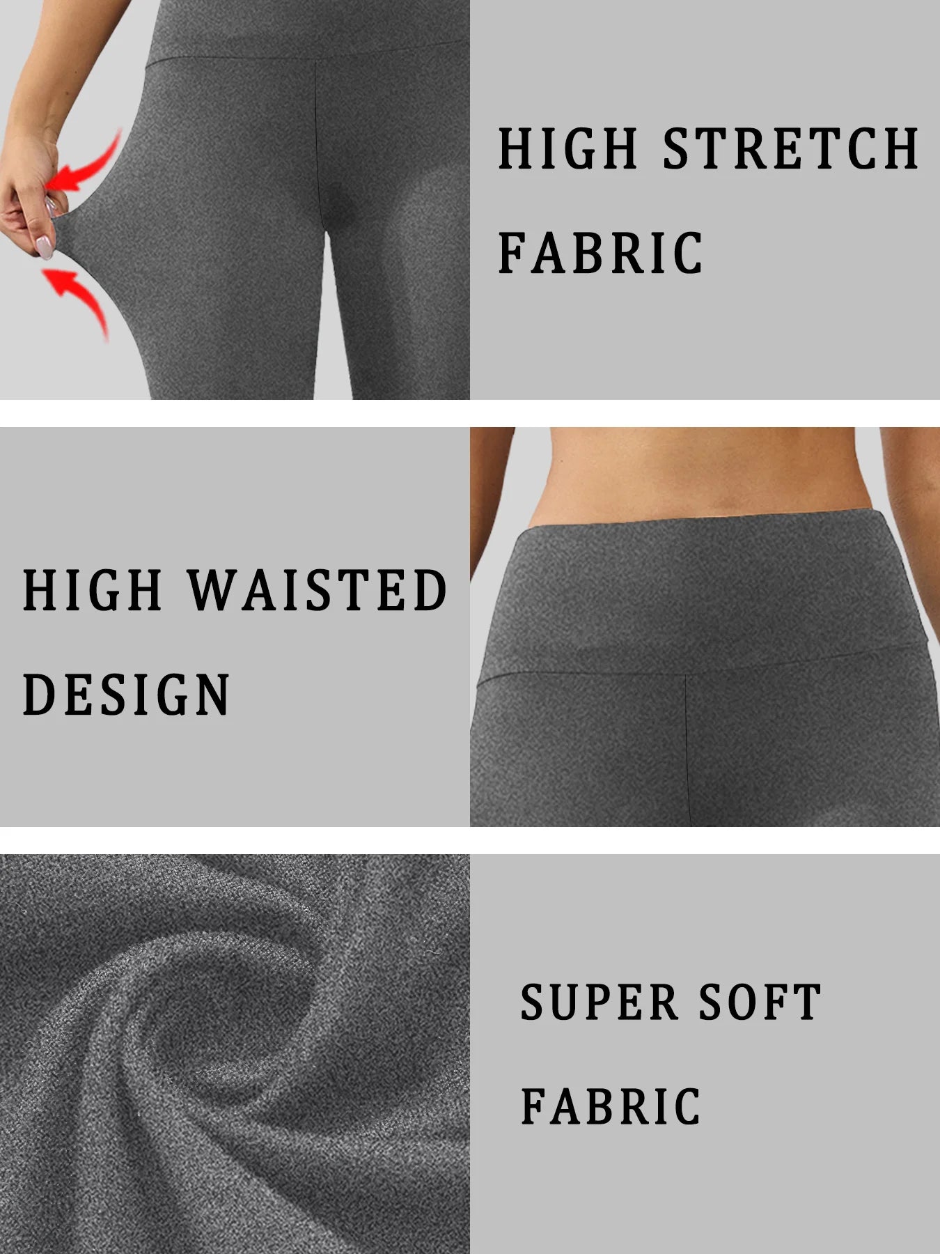 High Waisted Yoga Pants for Women Capri Pants Super Soft No See Through Workout Running Home Lounge Leggings