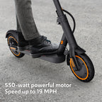 Electric Scooters for Adults&Teen, 550W Motor 19Mph Top Speed E-Scooter, 19 Miles Range, Folding w/Side Lights, UL2272 Dual Brake & App