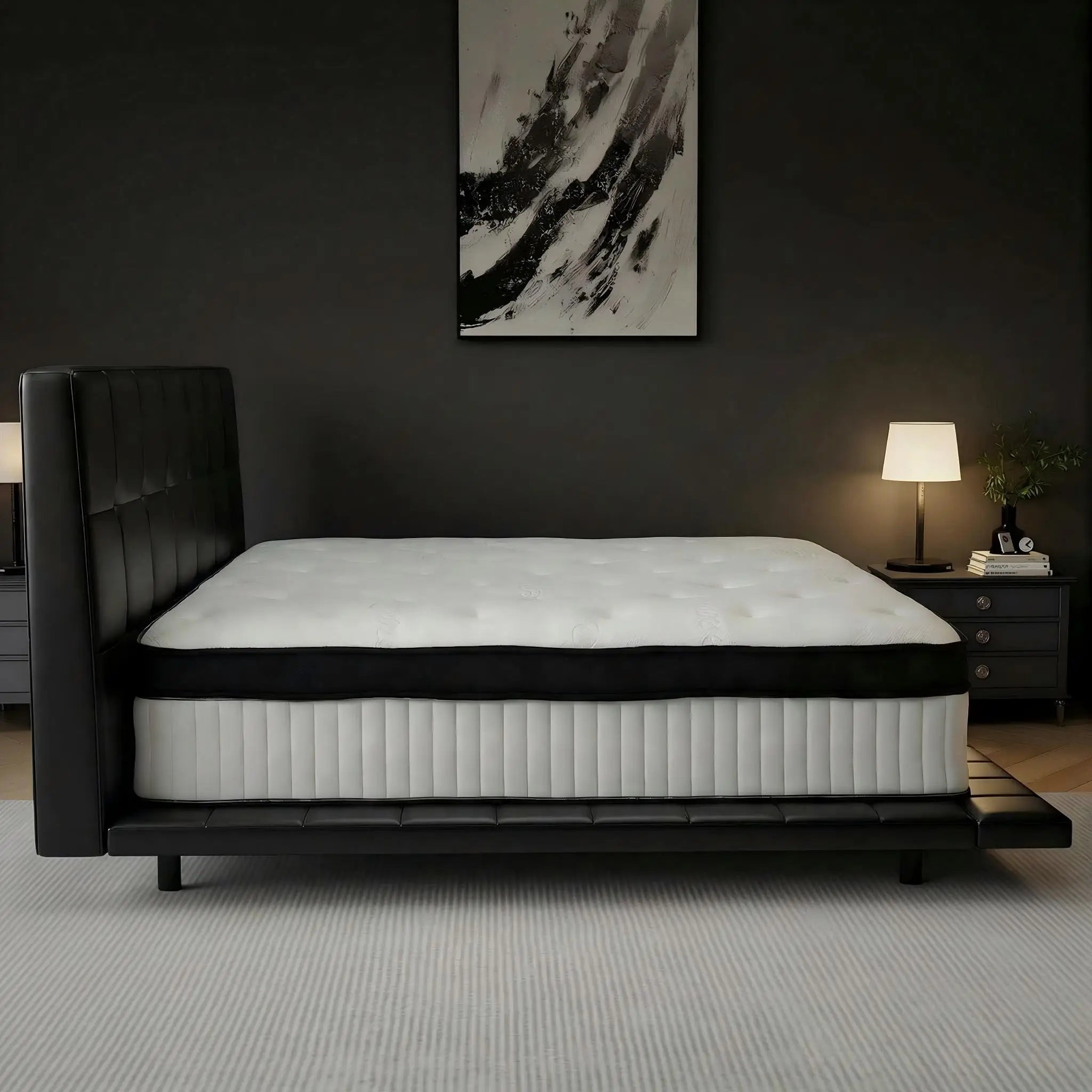 10/12 Inch Queen Twin Full King Size Hybrid Mattresses in a Box with Individual Pocket Springs - Medium Firm and Pressure Relief