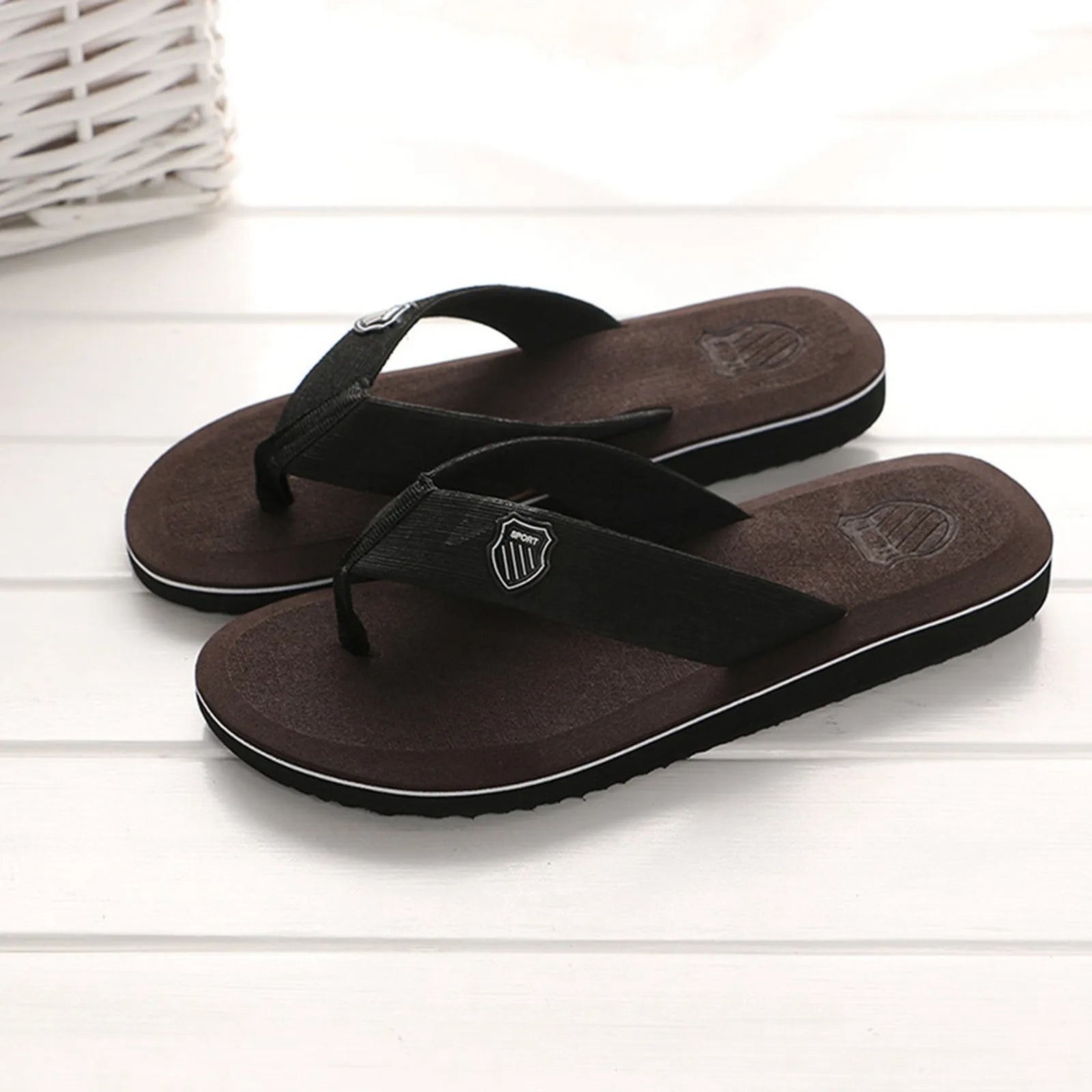 Men'S Flip Flops Simple Men'S Flip Flops Lightweight Casual Slippers Non-Slip Clip Foot Beach Vacation Seaside Play Comfortable