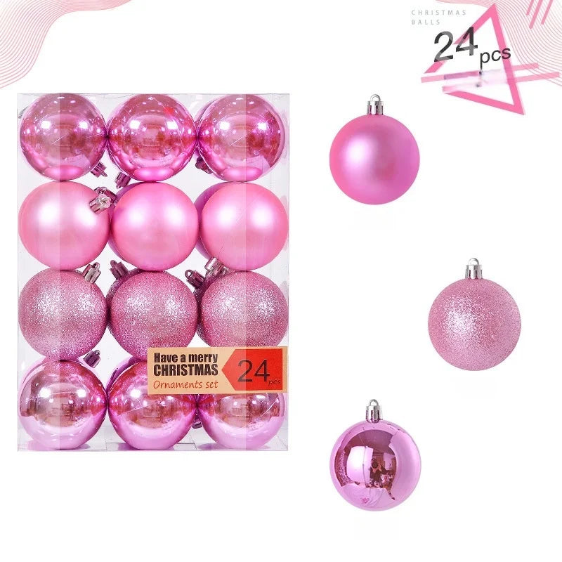 DIY 24PCS 3/4/6CM Christmas Balls Big Ball Christmas Tree Pendant Ornament Party Decor New Year Navidad Christmas Decor Gift