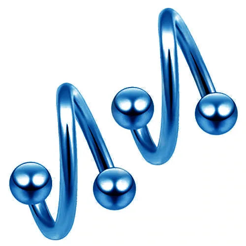 1Pair  Surgical Steel Spiral Twisted Lip Ring Nose Rings 16 Gauge Ear Cartilage Helix Piercing Body Accessories Jewelry