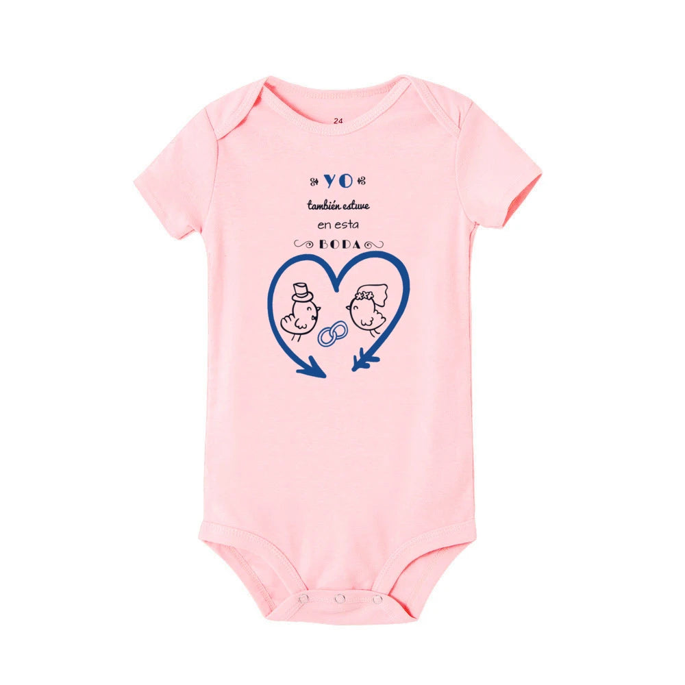 I Was Also At This Wedding Printed Baby Bodysuit Funny Infant Wedding Outfit Newborn Short Sleeve Romper Cute Toddler Jumpsuit