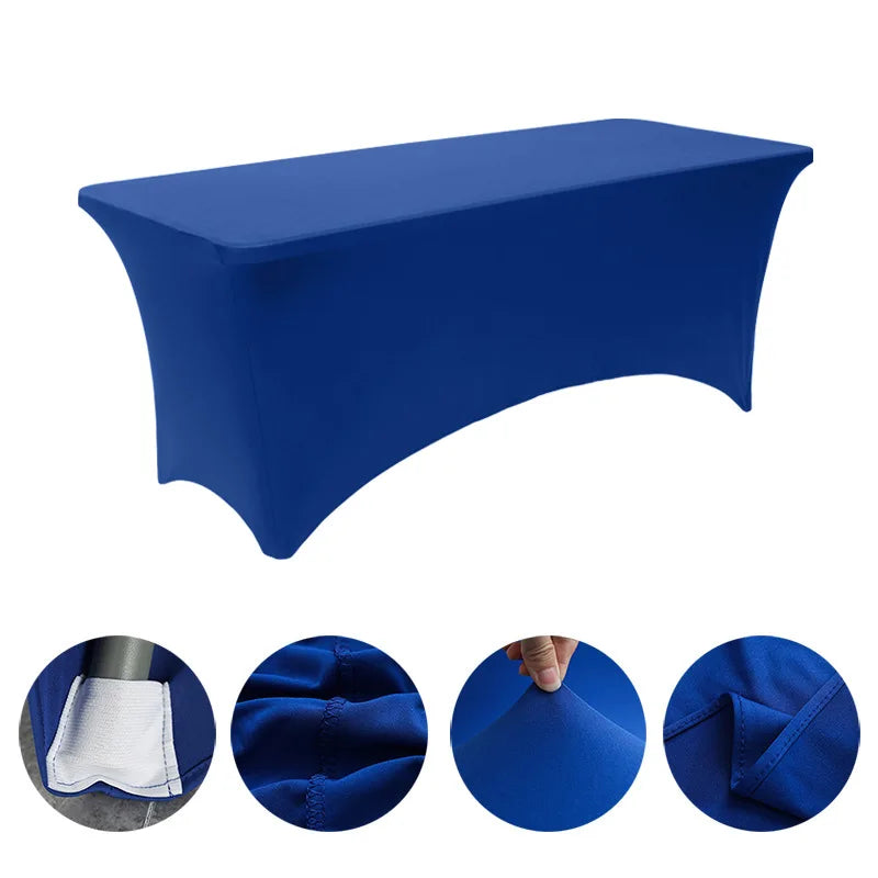4 6 8 FT Spandex Table Cover Universal Fitted Stretch Tablecloth Rectangular Table Cloth Protector For Outdoor Birthday Wedding