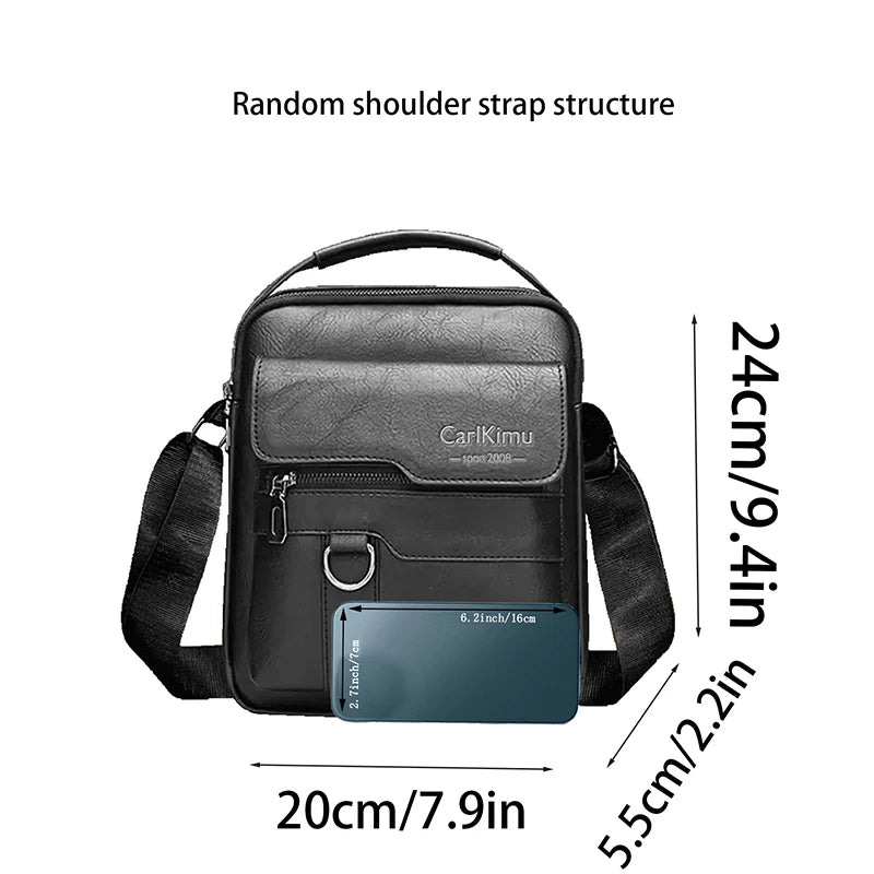 Men's bags can be worn over one shoulder with a cross-body strap. Made of PU material, they are suitable for business outings.