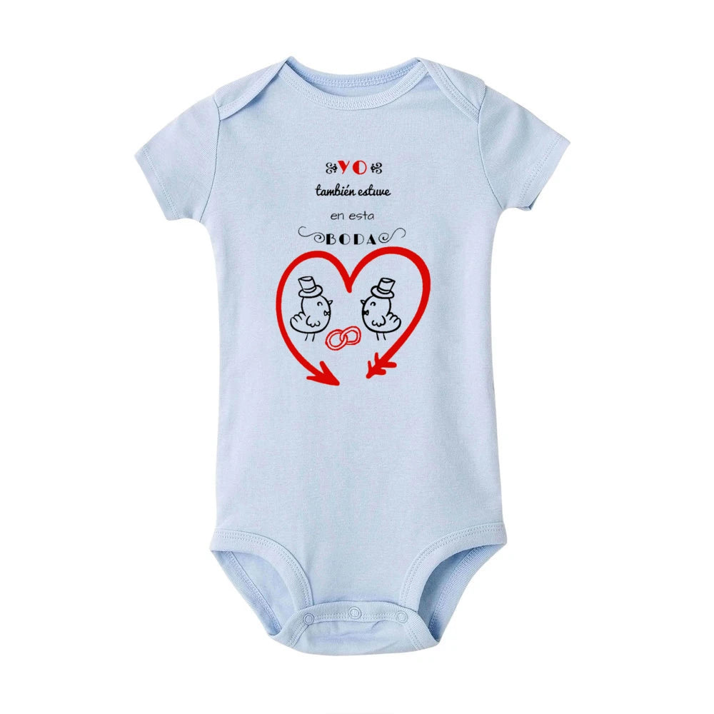 I Was Also At This Wedding Printed Baby Bodysuit Funny Infant Wedding Outfit Newborn Short Sleeve Romper Cute Toddler Jumpsuit