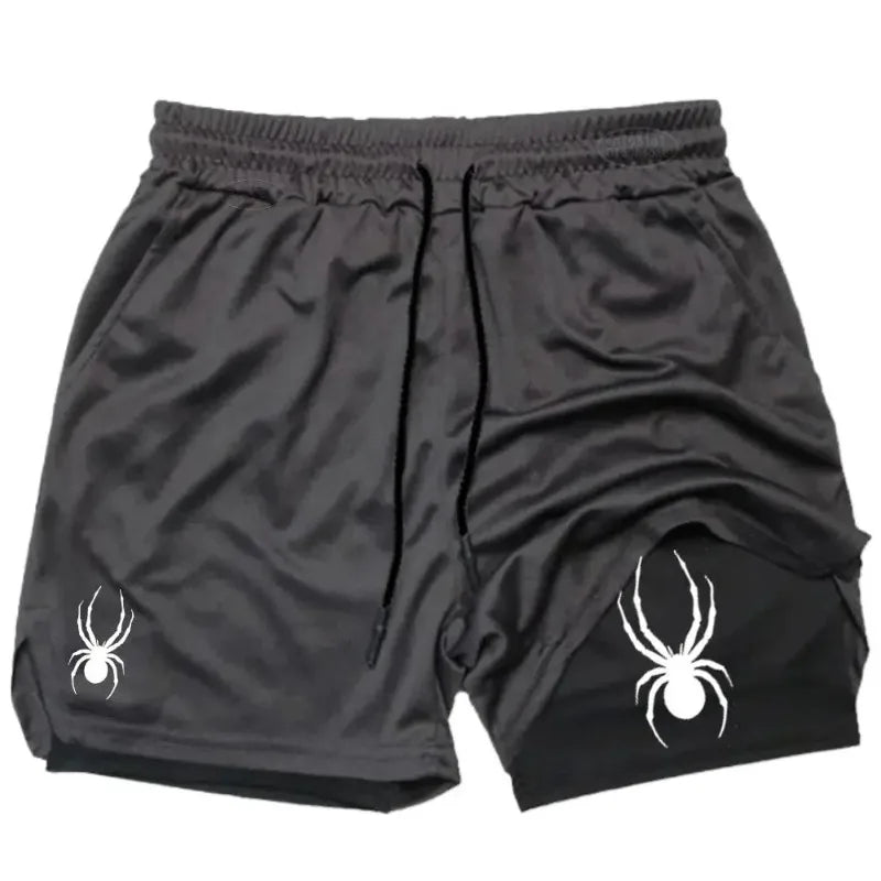 Summer for Men Shorts 2-in-1 Gym Breathable Running Jogging Casual Sportswear Quick Dry Fitness Double Layer Fashion Double Deck