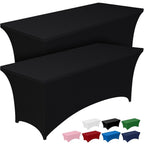 4 6 8 FT Spandex Table Cover Universal Fitted Stretch Tablecloth Rectangular Table Cloth Protector For Outdoor Birthday Wedding