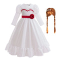 Horror Movie Girls Annabell Cosplay Halloween Costume Kids Horror Scary Doll Ghost Fancy White Dress Outfits