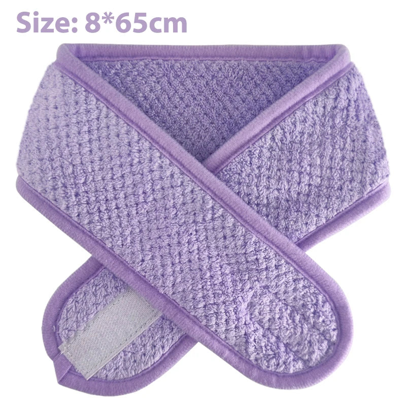 Adjustable Makeup Headband Soft Fleece Face Wash Towel Bath Spa Facial Hairband Skincare Beauty Head Wrap Accessory