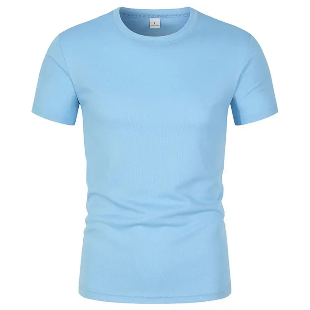 2026 New Running T-shirt Men's Summer Fashion Round Neck Comfortable Breathable Short Sleeve Fitness Exercise Speed Drying Top