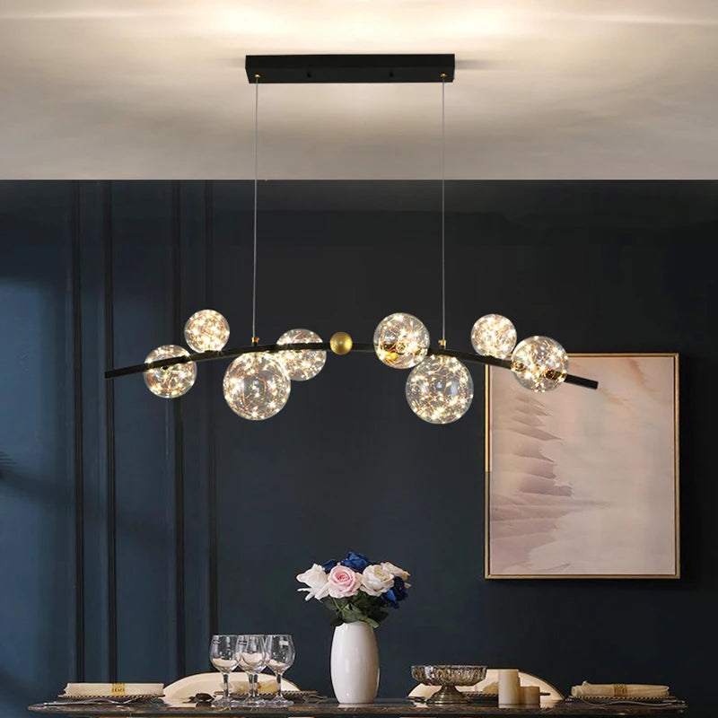 Modern Restaurant LED Chandelier Gold/Black Living Room Kitchen Luxury Interior Lighting Room Decoration Nordic Lamps