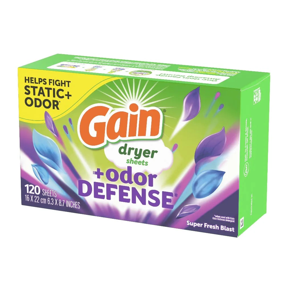 Super Fresh Blast Odor Resistant Dryer Sheets Anti-Static Laundry Softener Sheets 120 Count