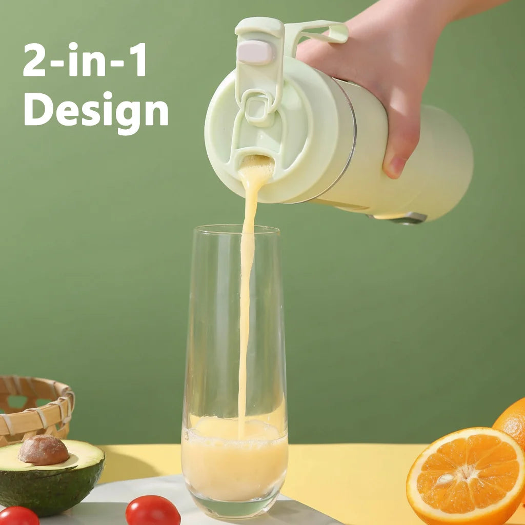 New 530ml Portable Juicer Wireless USB Charging Crushed Ice Electric Juicing 12 Blade 4 Gears 7.4V Mini Fresh Juice Blender