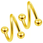 1Pair  Surgical Steel Spiral Twisted Lip Ring Nose Rings 16 Gauge Ear Cartilage Helix Piercing Body Accessories Jewelry
