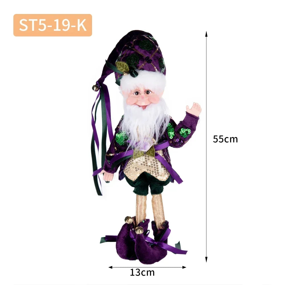 Christmas Decoration Santa Claus Statue Standing Elf Doll Decoration Christmas Tree Pendant Home Merry Christmas New Year Gift