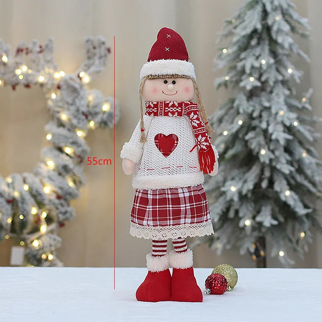 60cm Large Santa Claus Merry Christmas Decorations for Home Happy New Year 2023 Santa Claus Doll Window Decorations Home gift