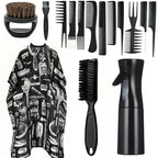 WANMEI Salon Barber Cloak Set Barber Stylist Cloak with Adjustable Buckle Neck Dust Removal Brush and Comb Barber Shop Tool