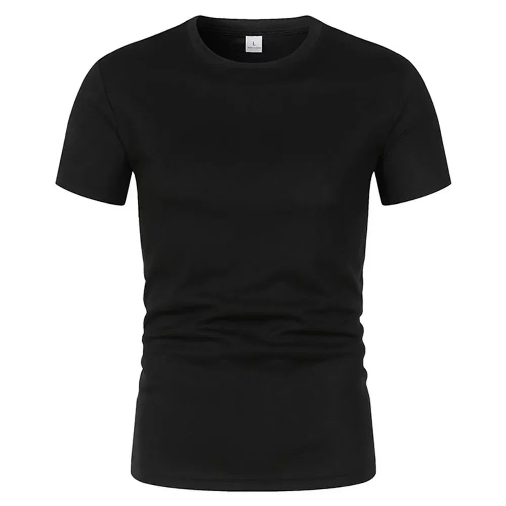 2026 New Running T-shirt Men's Summer Fashion Round Neck Comfortable Breathable Short Sleeve Fitness Exercise Speed Drying Top