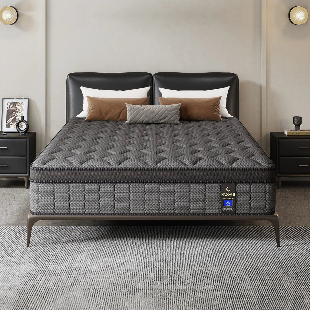 12/14inch Twin, Full, Queen, King, Mattress Memony Foam And Spring, Medium Firm Mattress for Cooling, Pressure Relief, Edge Support & Motion Isolation Boxed