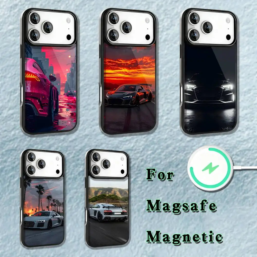 Super cool A-Audi-i car Phone Case  For iPhone 17,16,15,14,13,12,11,Pro,Max,Plus,Mini,SE4,E Magnetic Magsafe Wireless Charging