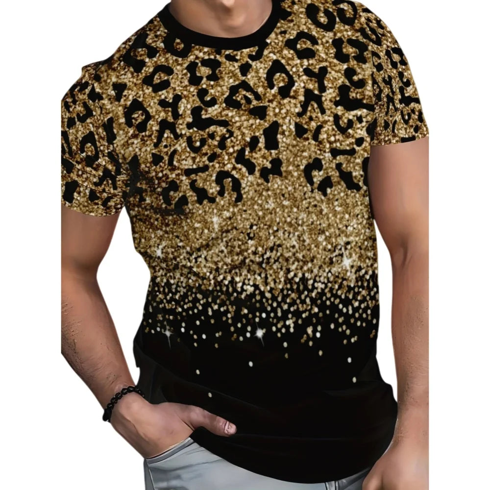 Men's T-Shirt with Diversified Leopard Print and Novel Patterns 3D Printed for Summer Street Fashion Daily Leisure and Sports