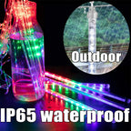 Solar Outdoor Meteor Shower Lights 8 Tubes High Brightness Ambient Lights Auto Light Sensor for Garden Patio Eaves Holiday Decor