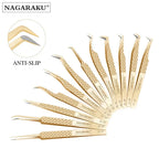NAGARAKU Precision Fiber Tip Tweezer for Eyelash Extensions Professional Eyelash Tweezers Antistatic Straight