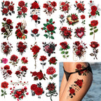 8 Sheets Large Temporary Tattoo Sticker Fake Tattoos for Women Girls,Waterproof Long Lasting Body Art Makeup Sexy Realistic Arm