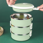 3 Layers Portable Stainless Steel Thermal Lunch Box Multi-Purpose Microwave Bento Box With Lids Leakproof Food Container Box