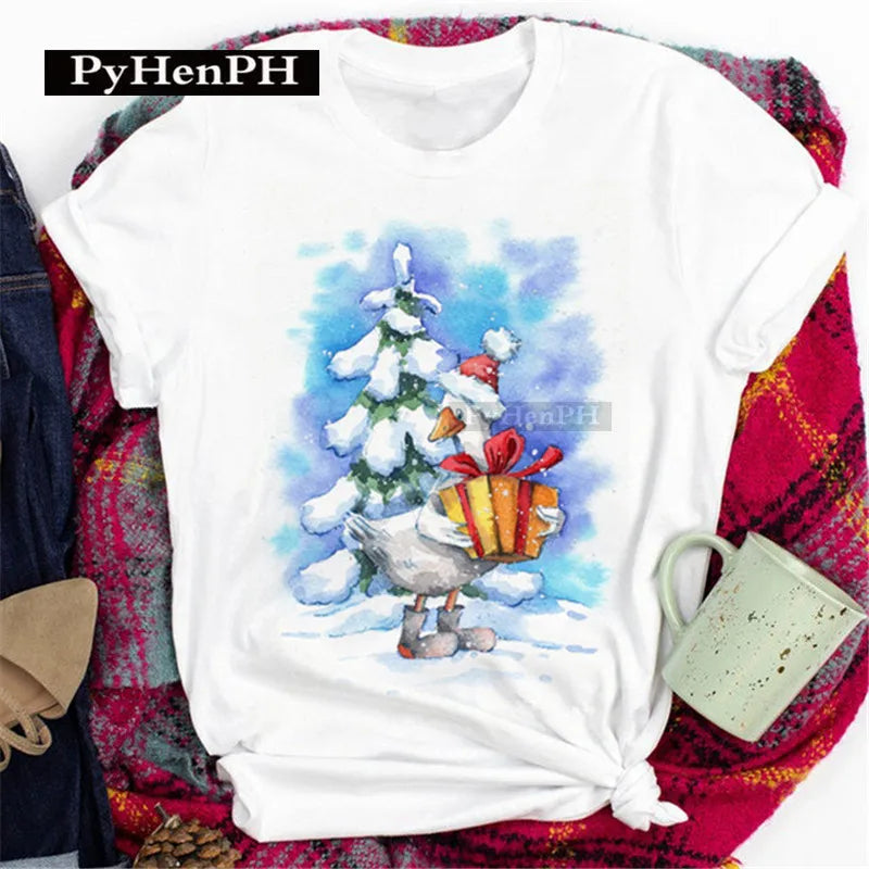 Merry Christmas T Shirt  Personalized and Exquisite Christmas Gift T-shirts and Clothes Women Clothing Aesthetic Clothes