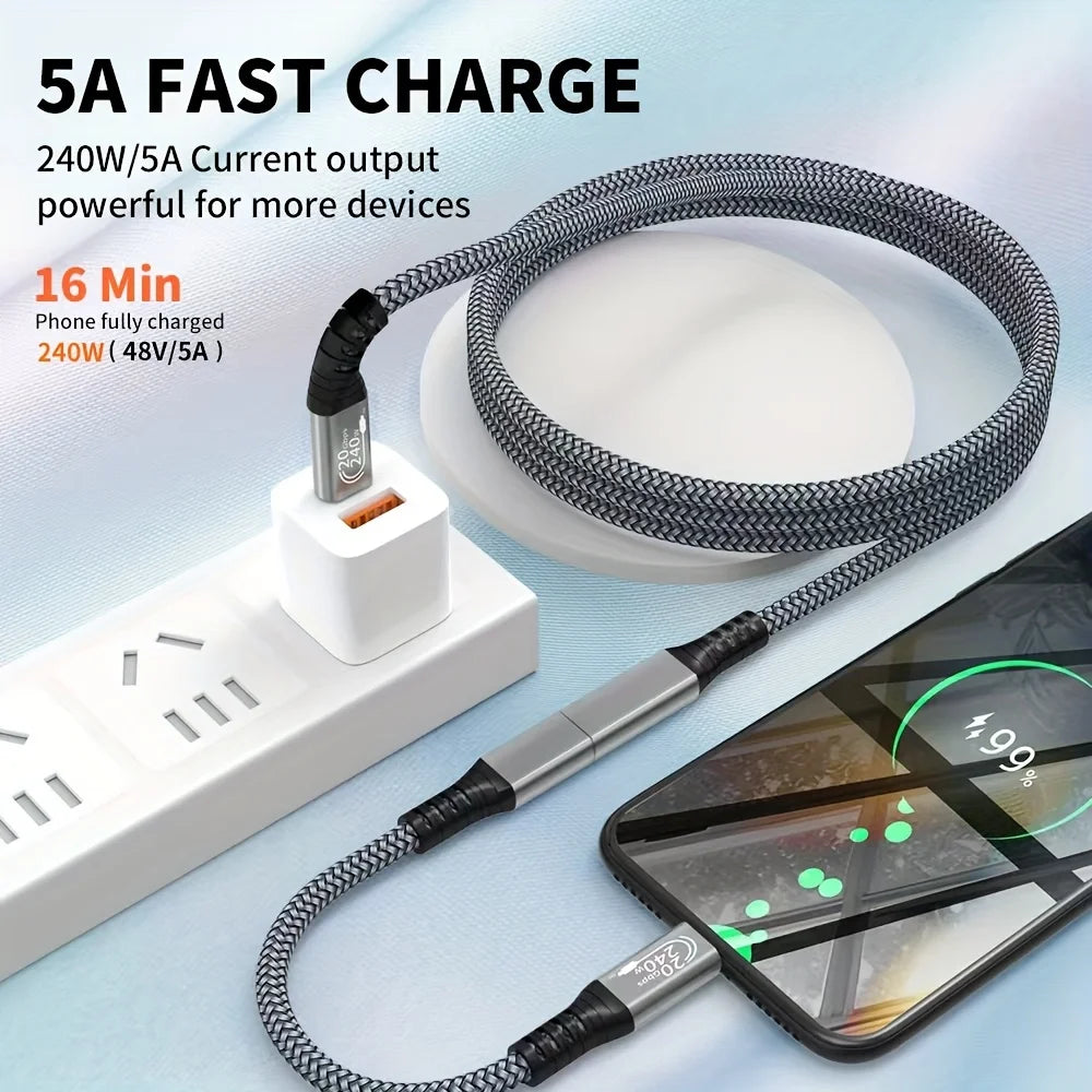 USB C extension cable 10ft 240W charging 20Gbps data transmission 4K Video USBC 3.2 Type C extension cable mobile phone  etc
