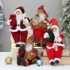 Christmas Decorations 30cm Sitting Santa Claus Gift Window Display Ornament